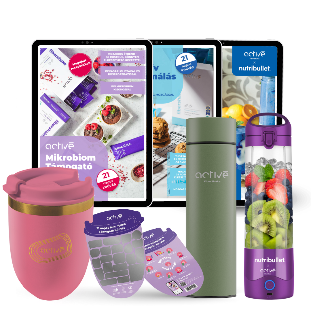 21 napos ALL-IN: activé FiberShaker + 3 e-book + nutribullet + kaparós motivációs naptár + palack