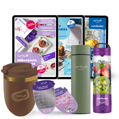 21 napos ALL-IN: activé FiberShaker + 3 e-book + nutribullet + kaparós motivációs naptár + palack