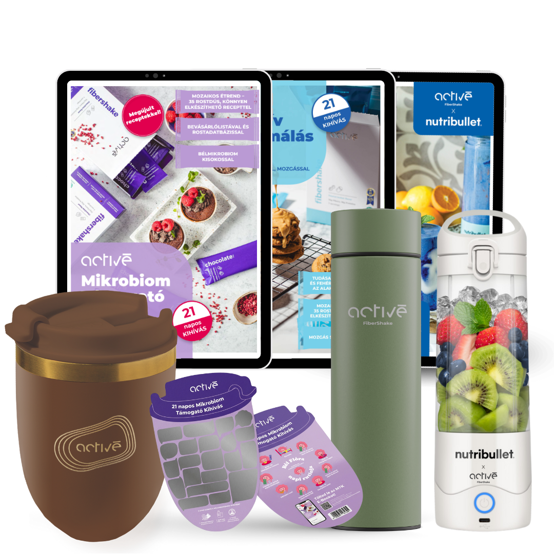 21 napos ALL-IN: activé FiberShaker + 3 e-book + nutribullet + kaparós motivációs naptár + palack
