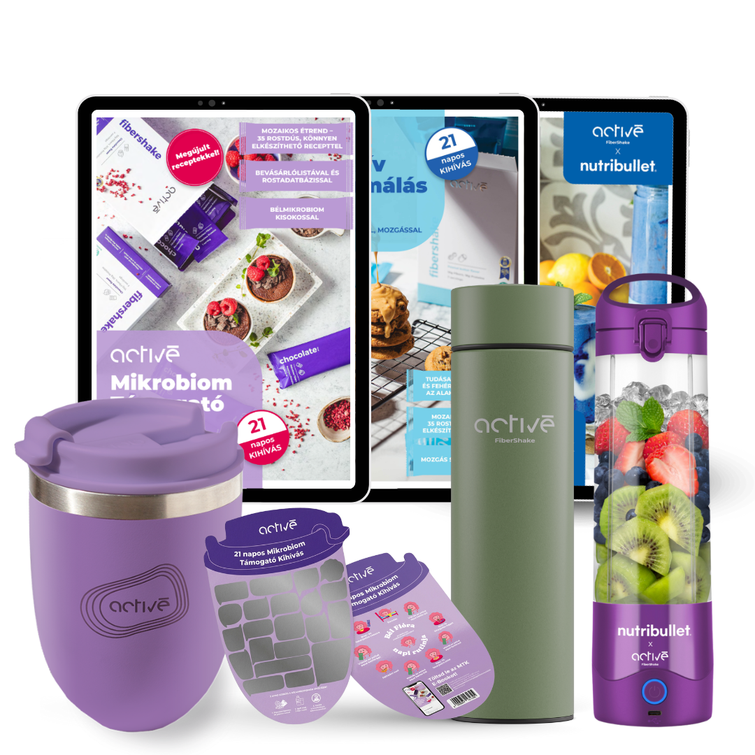 21 napos ALL-IN: activé FiberShaker + 3 e-book + nutribullet + kaparós motivációs naptár + palack