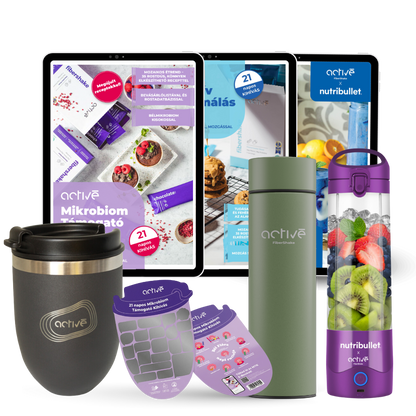 21 napos ALL-IN: activé FiberShaker + 3 e-book + nutribullet + kaparós motivációs naptár + palack