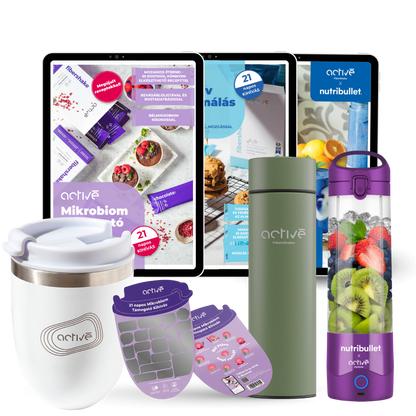 21 napos ALL-IN: activé FiberShaker + 3 e-book + nutribullet + kaparós motivációs naptár + palack