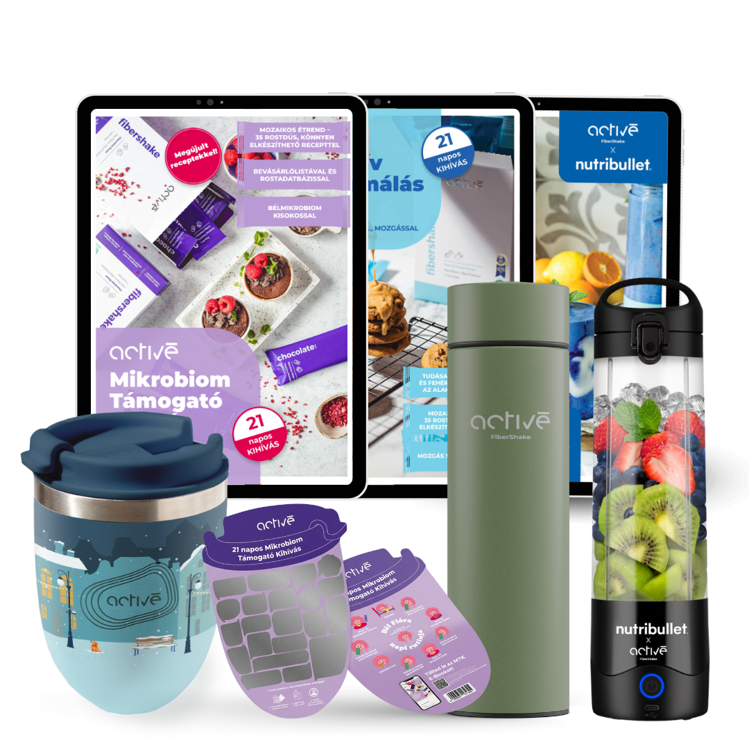 21 napos ALL-IN: activé FiberShaker + 3 e-book + nutribullet + kaparós motivációs naptár + palack