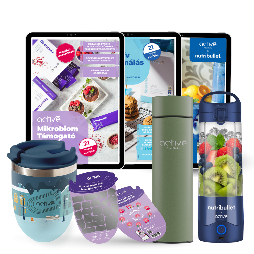 21 napos ALL-IN: activé FiberShaker + 3 e-book + nutribullet + kaparós motivációs naptár + palack