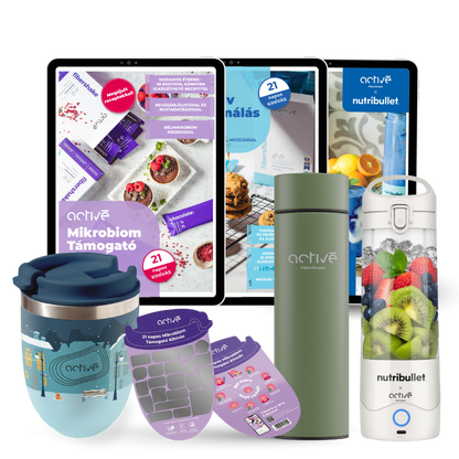 21 napos ALL-IN: activé FiberShaker + 3 e-book + nutribullet + kaparós motivációs naptár + palack