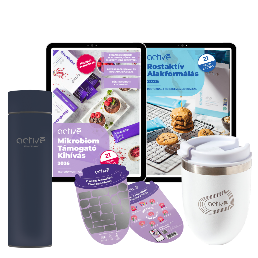21 napos PLUS: activé FiberShaker + 2 e-book + kaparós motivációs naptár + palack